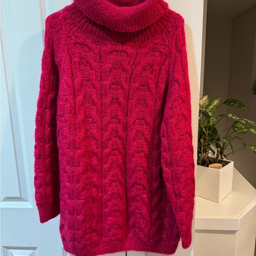 Cozy Vintage Express Cable Knit Turtleneck Sweater